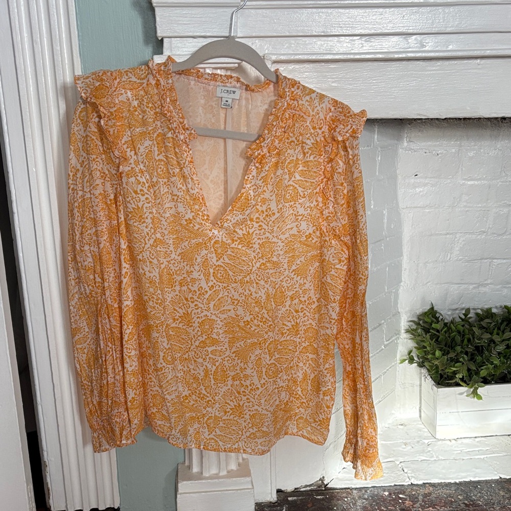 J. Crew Women's yellow Floral Blouse
